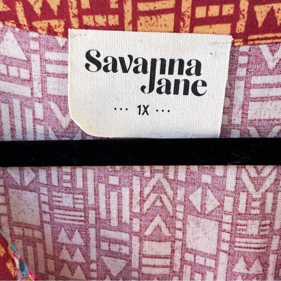 SAVANNA JANE EMBROIDERED BOHO TOP V- NECK SHOULDER SLEEVES SIZE 1X - Picture 7 of 12